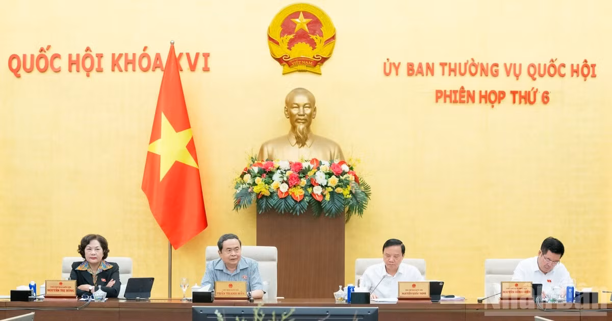 Chủ tịch Quốc hội Trần Thanh Mẫn và các Phó Chủ tịch Quốc hội dự phiên họp. (Ảnh: DUY LINH)