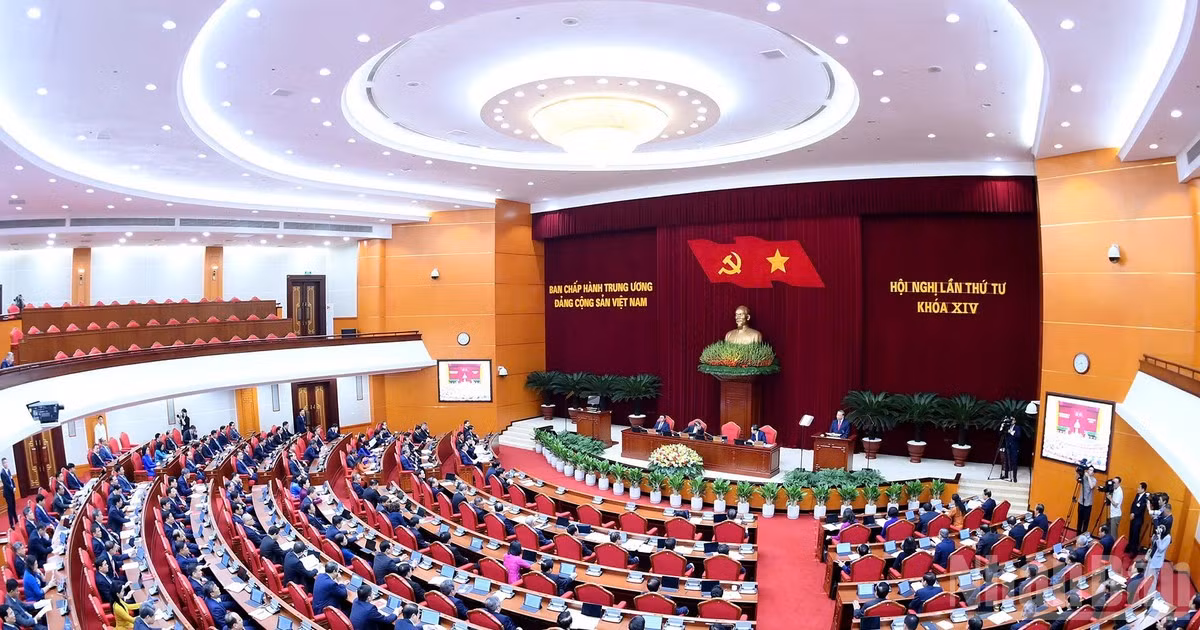 Hội nghị lần thứ tư Ban Chấp hành Trung ương Đảng Cộng sản Việt Nam khóa XIV. (Ảnh ĐĂNG KHOA)