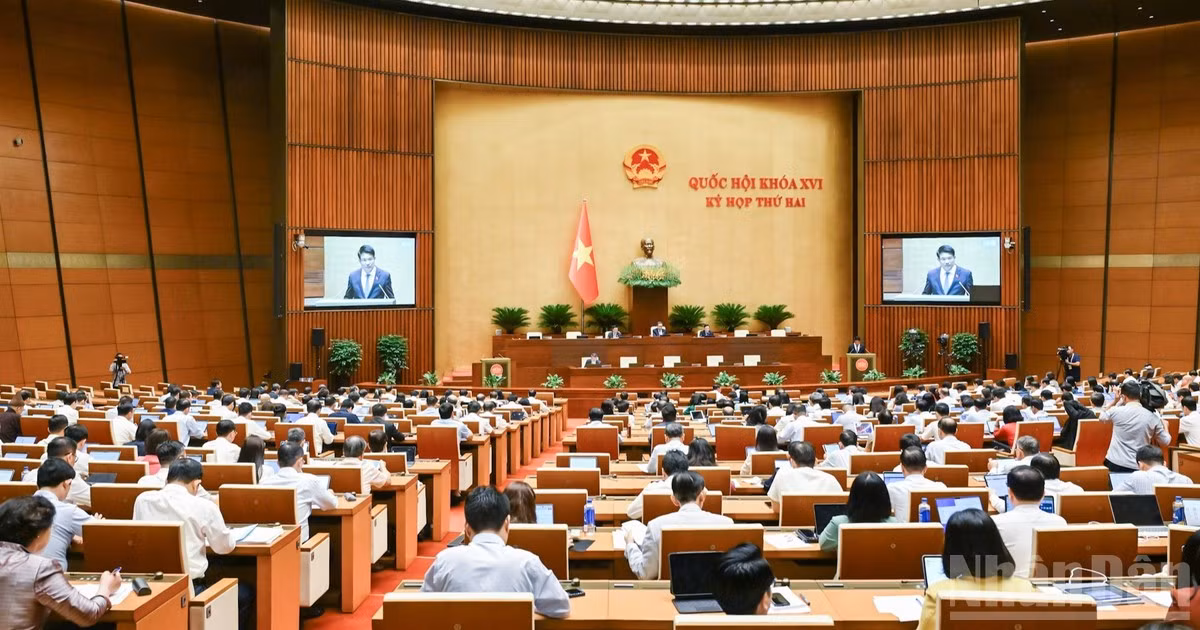 Sáng 18/10, Quốc hội tiếp tục ngày làm việc thứ 2 của Kỳ họp thứ 2, Quốc hội khóa XVI. (Ảnh: DUY LINH) 