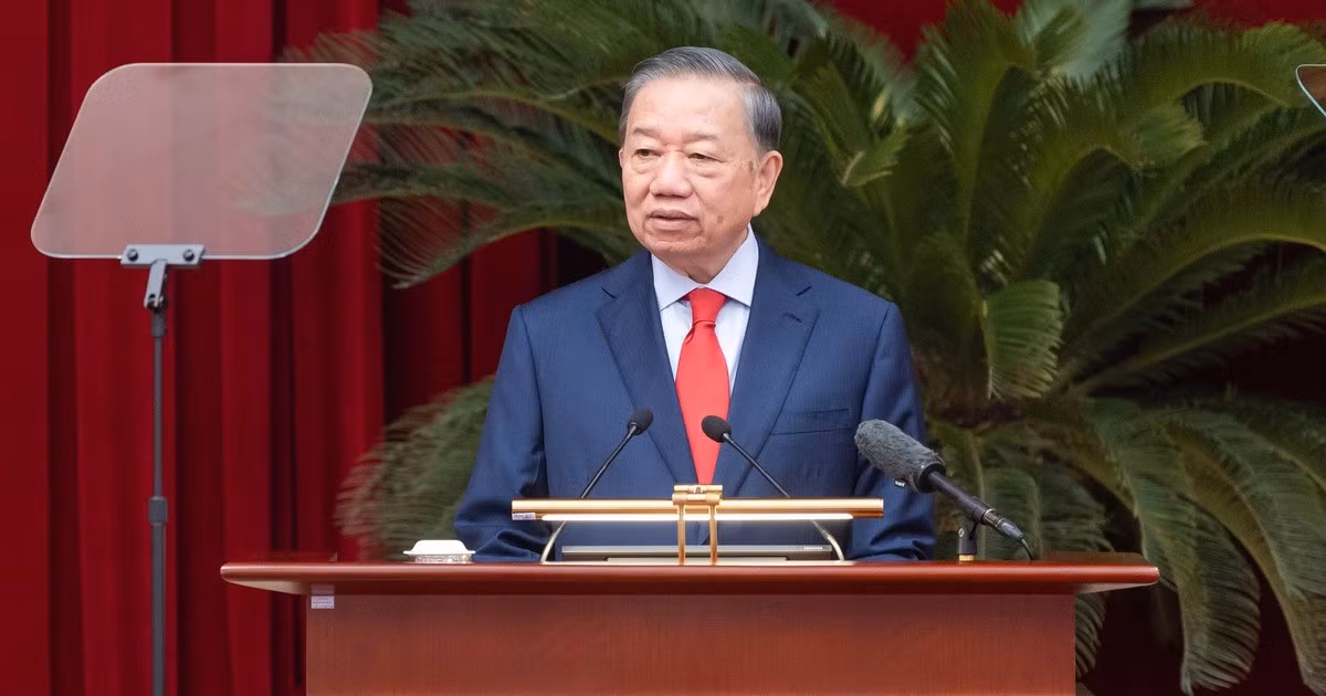 Tổng Bí thư, Chủ tịch nước Tô Lâm đã phát biểu khai mạc Hội nghị lần thứ Tư Ban Chấp hành Trung ương Đảng khóa XIV - Ảnh: chinhphu.vn/Nhật Bắc