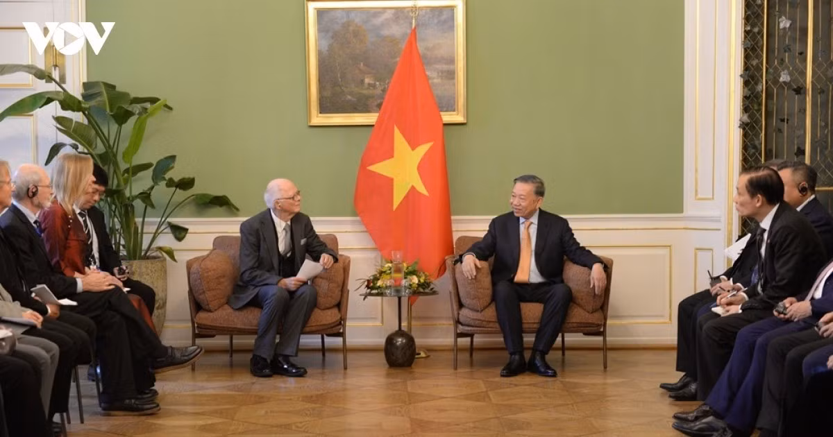 Tổng Bí thư, Chủ tịch nước Tô Lâm tiếp Hội Hữu nghị Đan Mạch-Việt Nam. (Nguồn: VOV)