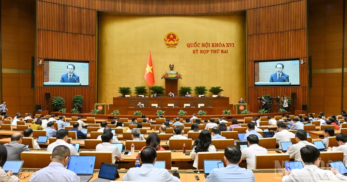 Quốc hội làm việc tại hội trường. (Ảnh: THỦY NGUYÊN)