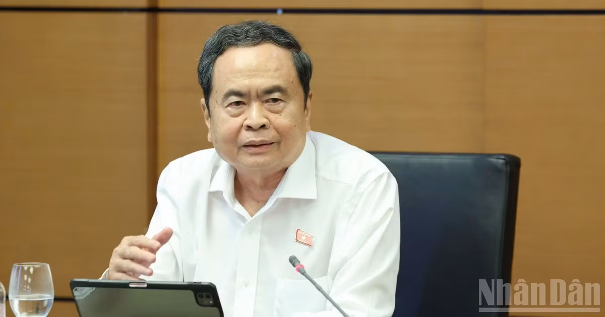 Chủ tịch Quốc hội Trần Thanh Mẫn phát biểu tại Tổ. (Ảnh: DUY LINH)