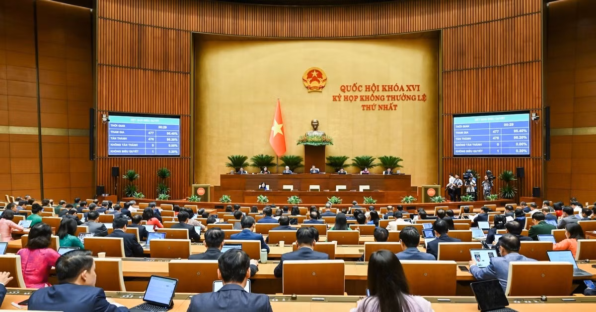 Quốc hội tiến hành biểu quyết thông qua Nghị quyết về giảm thuế thu nhập cá nhân, thuế thu nhập doanh nghiệp đối với cá nhân và doanh nghiệp. (Ảnh: DUY LINH) 