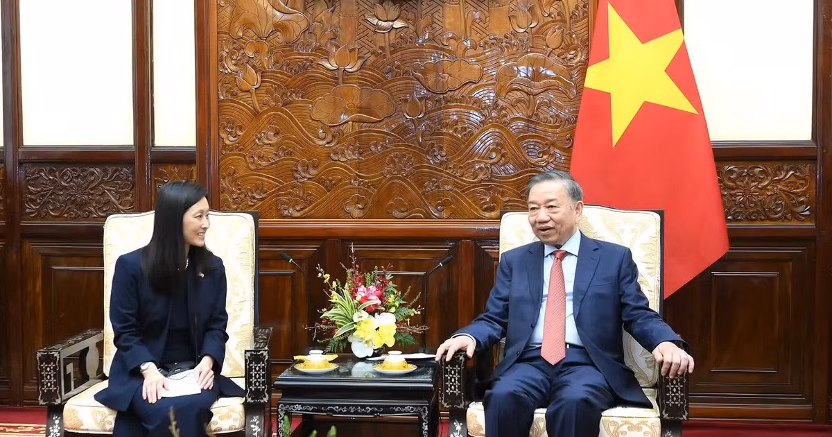 Tổng Bí thư, Chủ tịch nước Tô Lâm tiếp Đại sứ Hợp chúng quốc Hoa Kỳ Jennifer Wicks McNamara chiều 6/7/2026 tại Phủ Chủ tịch. (Ảnh: ĐĂNG KHOA)