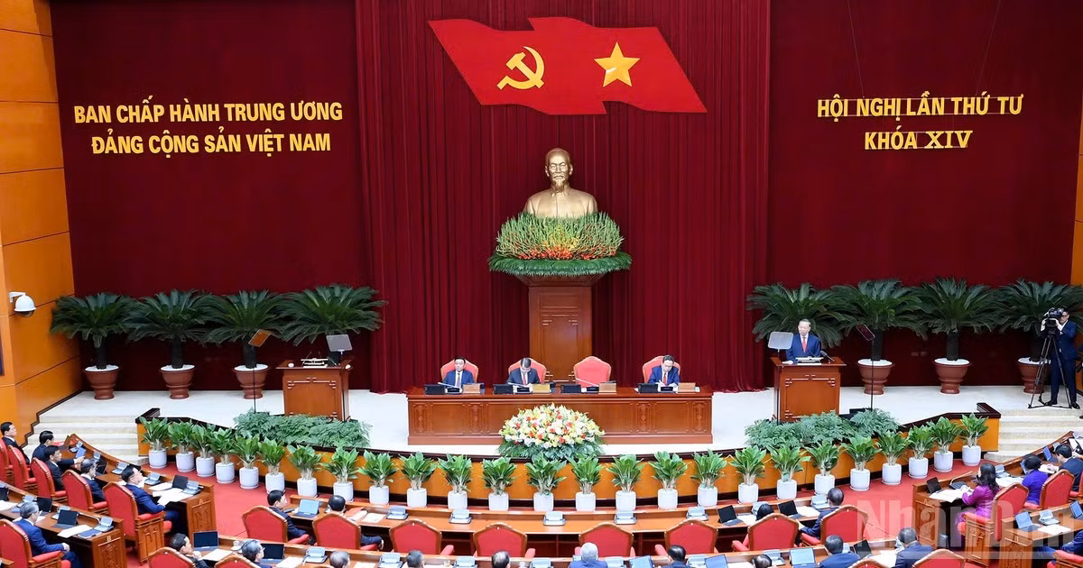 Hội nghị lần thứ tư Ban Chấp hành Trung ương Đảng Cộng sản Việt Nam khóa XIV. (Ảnh: ĐĂNG KHOA) 