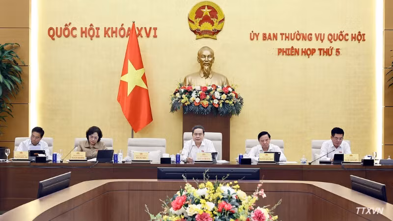 Chủ tịch Quốc hội Trần Thanh Mẫn phát biểu. (Ảnh: TTXVN) 