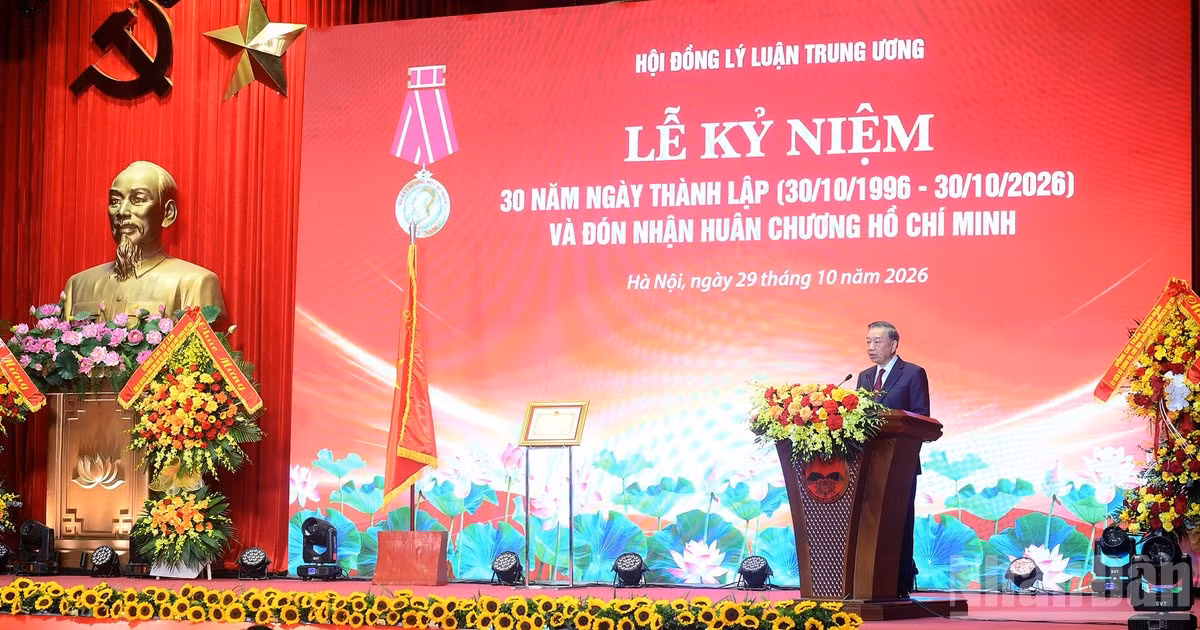 Tổng Bí thư, Chủ tịch nước Tô Lâm phát biểu tại lễ kỷ niệm. (Ảnh: ĐĂNG KHOA) 