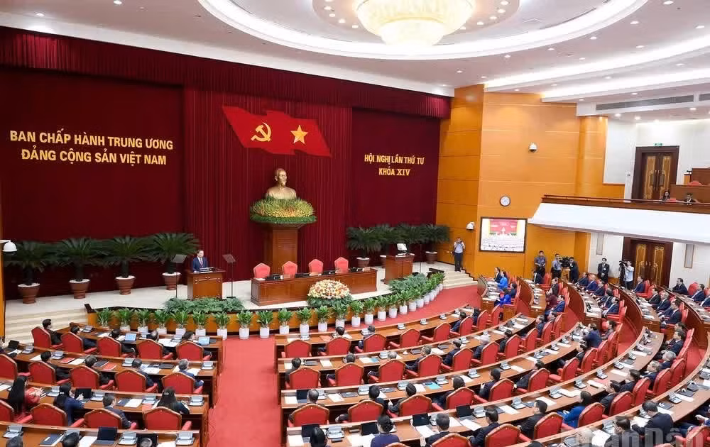Quang cảnh phiên bế mạc Hội nghị lần thứ tư Ban Chấp hành Trung ương Đảng Cộng sản Việt Nam khóa XIV. (Ảnh: ĐĂNG KHOA)