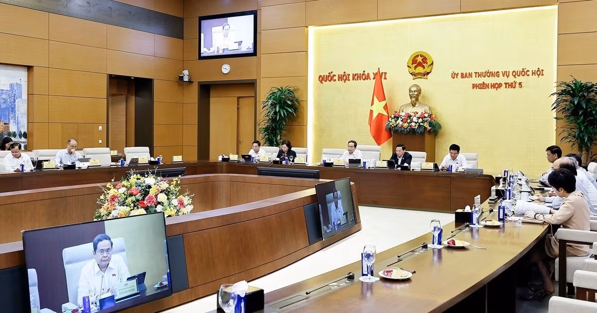 Quang cảnh phiên họp thứ 5 của Ủy ban Thường vụ Quốc hội. (Ảnh: TTXVN) 