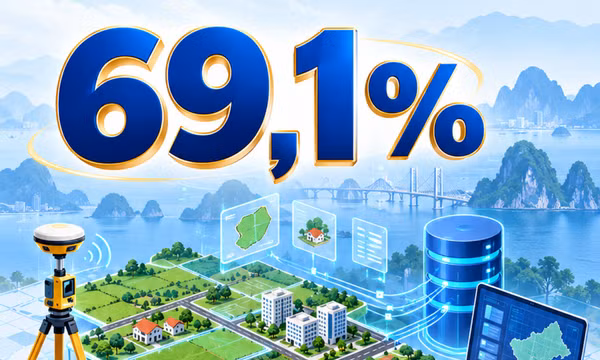 69,1% - là số thửa đất trên địa bàn thành phố Quảng Ninh đã được xây dựng cơ sở dữ liệu