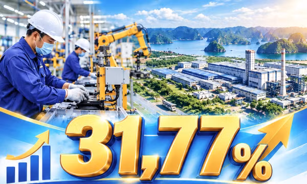 31,77% - là mức tăng chỉ số sản xuất công nghiệp chế biến, chế tạo lũy kế 8 tháng năm 2026 của Quảng Ninh