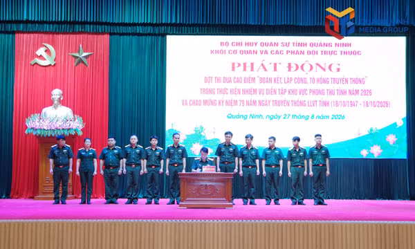 Bộ CHQS tỉnh: Phát động thi đua thực hiện nhiệm vụ diễn tập KVPT tỉnh 