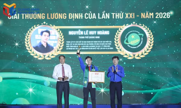 Nguyễn Lê Huy Hoàng được Trung ương Đoàn trao tặng Giải thưởng Lương Định Của lần thứ XXI năm 2026.