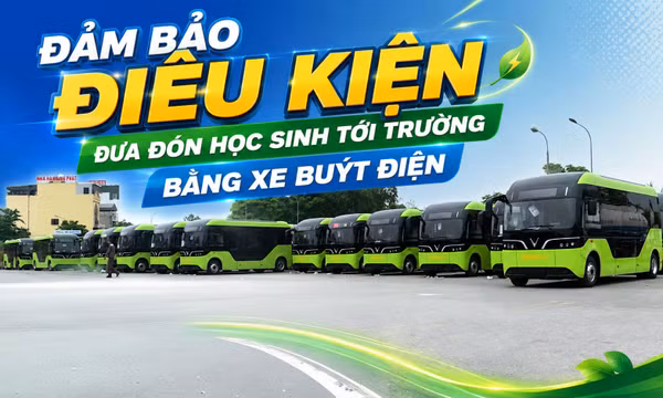 Đảm bảo điều kiện đưa đón học sinh tới trường bằng xe buýt điện