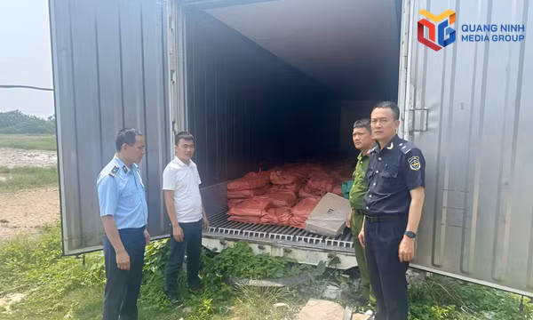 Lực lượng chức năng kiểm tra kho hàng chứa trên 3.300 kg chân gà đông lạnh không rõ nguồn gốc.
