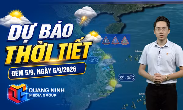 Dự báo thời tiết đêm 5/9, ngày 6/9/2026